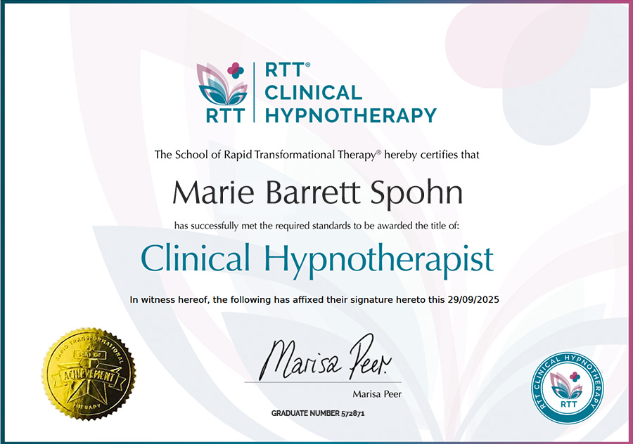 Certificate RTT Clinical Hypnotherapist
